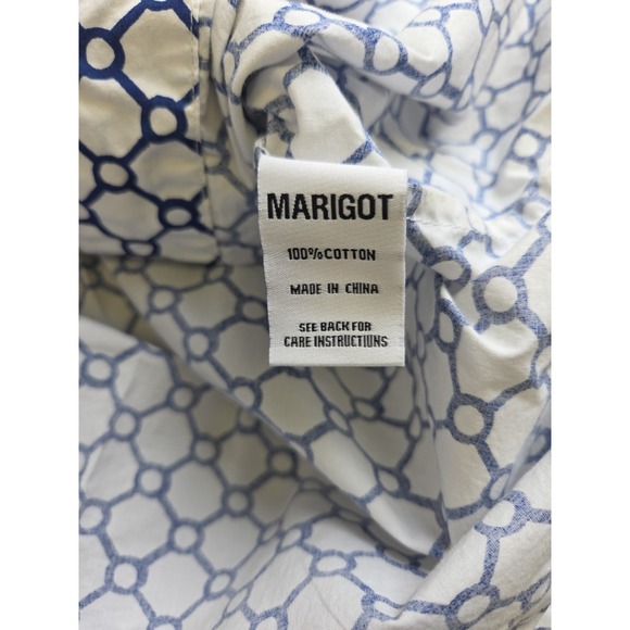 MARIGOT Block Print Night Shirt Blue Geometric Pajama Dress Size M Msrp $105 - Picture 9 of 10